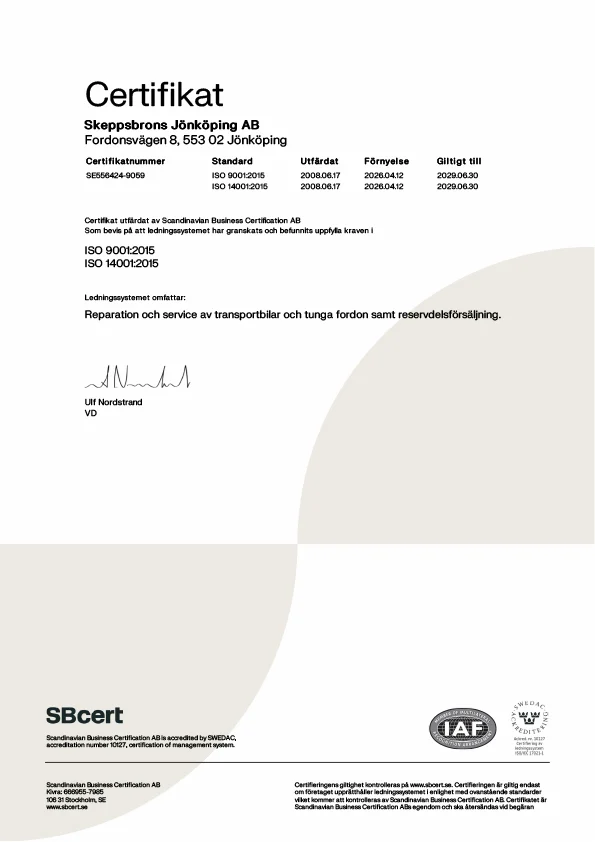 Certifikat ISO 9001 & 14001